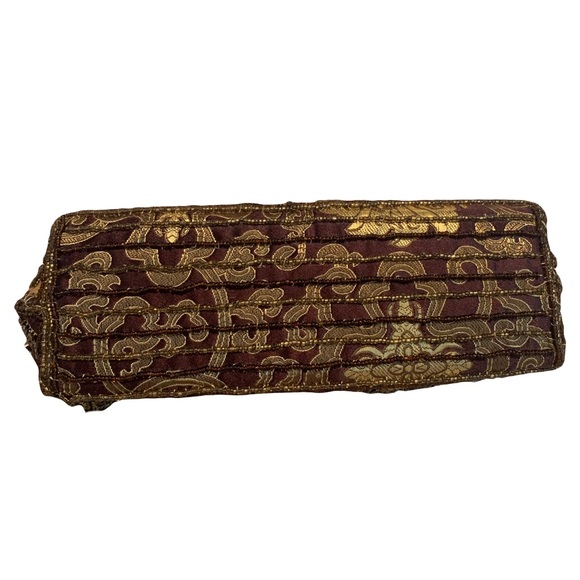 Vintage Brown Beaded Embroidered Chain Purse - Picture 13 of 16